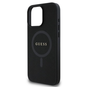 Husa pentru iPhone 16 Pro - Guess Saffiano Classic Logo MagSafe (GUHMP16LPSAHMCK) - Black - Img 5