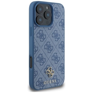 Husa pentru iPhone 16 Pro Max - Guess 4G Small and Classic Logo MagSafe (GUHMP16XP4SM4MB) - Blue - Img 3