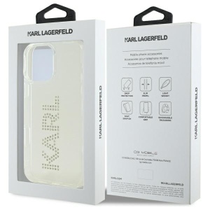 Husa pentru iPhone 16 Pro Max - Karl Lagerfeld IML Rhinestones (KLHCP16XHKLSTDCT) - Transparent Logo - Img 6