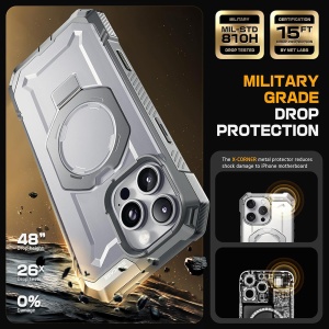 Husa pentru iPhone 16 Pro - Supcase Unicorn Beetle Defender - White - Img 6