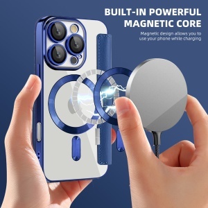 Husa pentru iPhone 16 Pro - Techsuit SmartMag Book Case - Blue - Img 6