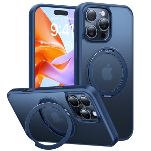 Husa pentru iPhone 16 Pro - Torras Ostand Pro Series - Navy Blue - Img 1