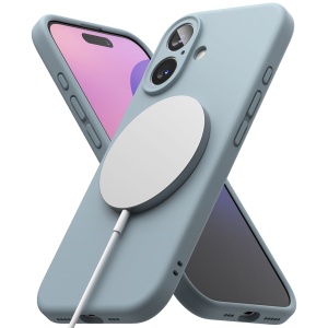 Husa pentru iPhone 16 - Ringke Silicone Magnetic MagSafe - Blue - Img 4