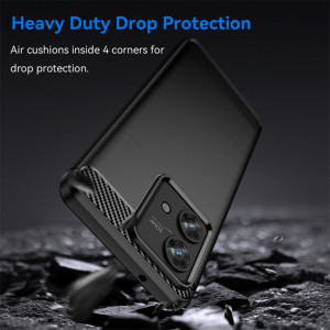 Husa pentru Motorola Edge 40 Neo - Techsuit Carbon Silicone - Black - Img 3