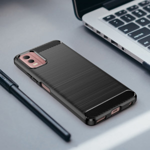 Husa pentru Nokia C32 - Techsuit Carbon Silicone - Black - Img 5