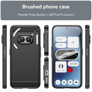 Husa pentru Nothing Phone (2a) / (2a) Plus - Techsuit Carbon Silicone - Black - Img 2