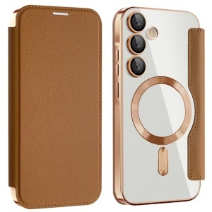 Husa pentru Samsung Galaxy A55 5G - Techsuit SmartMag Book Case - Brown - Img 2
