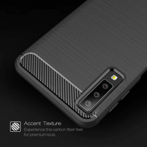 Husa pentru Samsung Galaxy A7 2018 - Techsuit Carbon Silicone - Black - Img 5