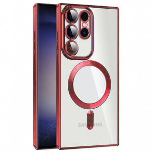 Husa pentru Samsung Galaxy S22 Ultra 5G - Techsuit Luxury Crystal MagSafe - Red - Img 2