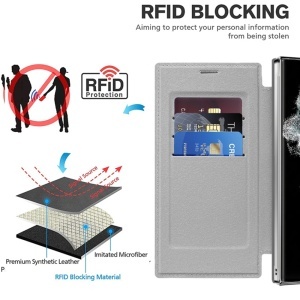 Husa pentru Samsung Galaxy S22 Ultra 5G - Techsuit SmartMag Book Case - Gray - Img 5