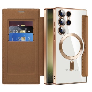 Husa pentru Samsung Galaxy S23 Ultra - Techsuit SmartMag Book Case - Brown - Img 1