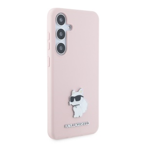 Husa pentru Samsung Galaxy S24 Plus - Karl Lagerfeld Silicone (KLHCS24MSMHCNPP) - Pink Choupette Metal Pin - Img 5