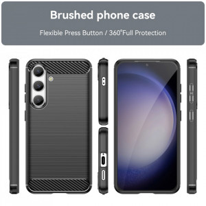 Husa pentru Samsung Galaxy S24 - Techsuit Carbon Silicone - Black - Img 2