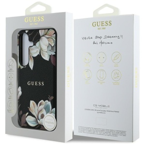 Husa pentru Samsung Galaxy S25 - Guess Grained Flowers MagSafe (GUHMS25SPGNMPLMK) - Black - Img 7
