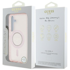 Husa pentru Samsung Galaxy S25 - Guess IML Rhinestones MagSafe (GUHMS25SPFTDTEP) - Pink - Img 7