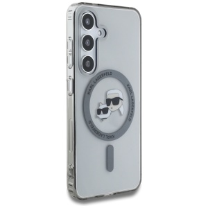 Husa pentru Samsung Galaxy S25 - Karl Lagerfeld IML MagSafe (KLHMS25SHLSKCK) - Metal Karl&Choupette Heads - Img 5