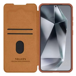 Husa pentru Samsung Galaxy S25 - Nillkin Qin Pro Leather Case - Brown - Img 5