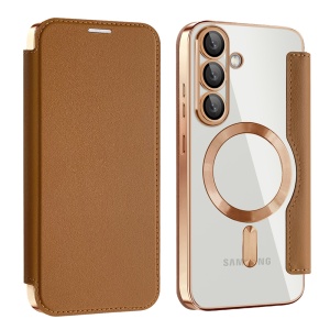 Husa pentru Samsung Galaxy S25 Plus - Techsuit SmartMag Book Case - Brown - Img 2