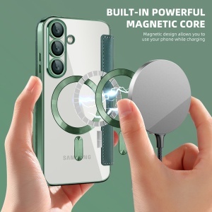 Husa pentru Samsung Galaxy S25 Plus - Techsuit SmartMag Book Case - Green - Img 6