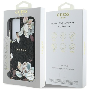 Husa pentru Samsung Galaxy S25 Ultra - Guess Grained Flowers MagSafe (GUHMS25LPGNMPLMK) - Black - Img 7