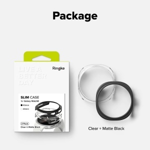 Husa pentru Samsung Galaxy Watch8 40mm (set 2) - Ringke Slim - Clear / Matte Black - Img 7