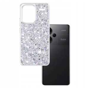 Husa pentru Xiaomi Redmi Note 13 Pro+ 5G - Techsuit Sparkly Glitter - White - Img 1