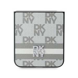 Husa Samsung Galaxy Z Flip6 - DKNY Leather Chequered Pattern Printed Stripes (DKHCZF6PCPTSSE) - Beige - Img 5