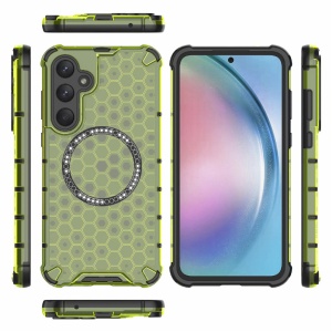 Husa transparenta pentru Samsung Galaxy A56 5G - Techsuit HoneyComb Shield MagSafe - Lime Green - Img 6