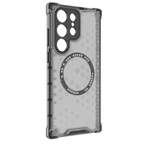 Husa transparenta pentru Samsung Galaxy S24 Ultra - Techsuit HoneyComb Shield MagSafe - Black - Img 3