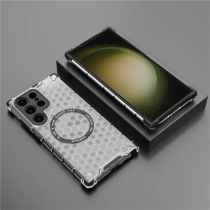 Husa transparenta pentru Samsung Galaxy S25 Ultra - Techsuit HoneyComb Shield MagSafe - White - Img 5