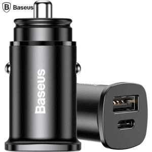 Incarcator auto Baseus Square 30W 1xUSB 1xUSB-C 5A Negru - Img 7