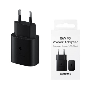 Incarcator Priza Type-C 15W, Fast Charging - Samsung (EP-T1510NBEGEU) - Black (Blister Packing) - Img 1