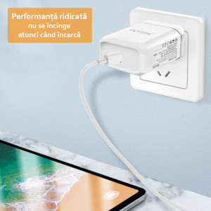 Incarcator Priza Type-C PD 18W, 3A - Yesido (YC23) - White - Img 4