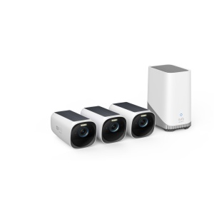 Kit supraveghere video eufyCam 3 S330 4K Ultra HD Incarcare solara BionicMind™ Nightvision Homebase 3 + 3 camere video