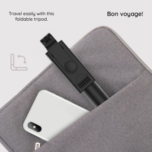 Selfie Stick Stabil cu Telecomanda, 100cm - Techsuit (S05) - Black - Img 7