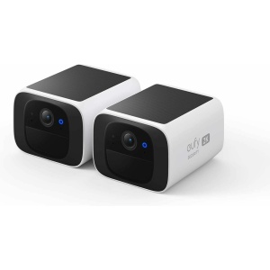 Set 2 Camere de supraveghere eufy SoloCam S220 Wireless Panou Solar Rezolutie 2K 2.4 GHz Wi-Fi IP67 Alb