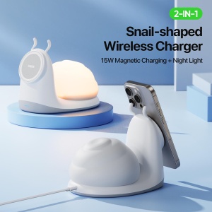 Statie de Incarcare 2in1 15W Type-C 300mAh - Duzzona (W26) - White - Img 3
