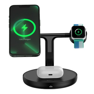 Statie de Incarcare pentru iPhone, iWatch, AirPods - Baseus Swan (WXTE000101) - Black - Img 1