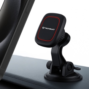 Suport Auto Magnetic pentru Bord cu Placute Metalice - Techsuit MagGrip (S6) - Black/Red