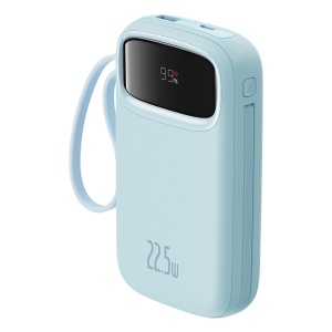 Acumulator Extern Lightning, 2x Type-C, USB, 22.5W, 20000mAh + Cablu Type-C, 30cm - Baseus Qpow Pro+ (P10055002313-00) - Blue - Img 4