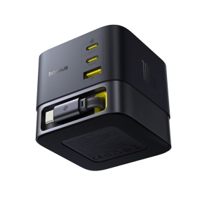 Alimentator pentru Priza USB, 3x Type-C, 100W, 1.5m - Baseus Super GaN (P10164001123-00) - Cosmic Black - Img 3
