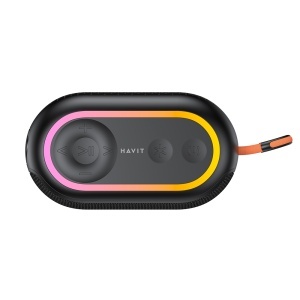 Boxa portabila Bluetooth 5.3, Lumini RGB, IPX5, TWS, TF, USB, FM, AUX - Havit (SK809BT) - Black - Img 5