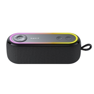 Boxa Portabila Wireless, Bluetooth 5.3, TWS, TF, USB, FM, AUX, Lumini RGB, IPX5, 2400mAh - Havit (SK810BT) - Black