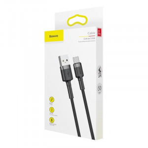 Cablu Baseus Cafule USB USB-C 2A 2m gri+negru - Img 6