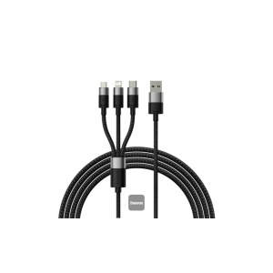 Cablu Baseus StarSpeed 1-in-3 Fast Charge USB M+L+C 3.5A 1.2m negru