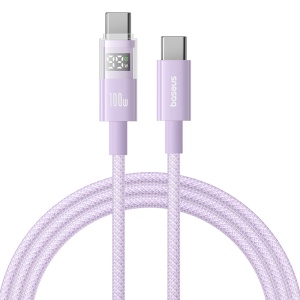 Cablu de Date cu Afisaj Digital, Type-C la Type-C, 100W, 1m - Baseus Display 2 (P10382702511-00) - Nebula Purple