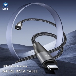 Cablu de Date Type-C la Type-C, Fast Charging, 480Mbps, 100W, 2m - Lito (LD25CC) - Grey - Img 2