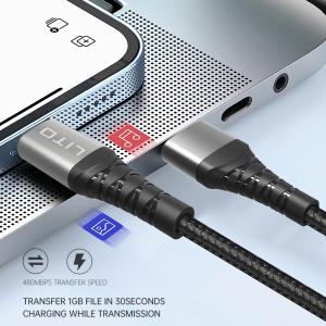 Cablu USB la Type-C, 2.4A, 2m - Lito (LD22T) - Black - Img 3