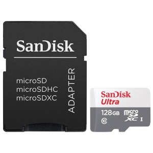 Card de Memorie, 128GB, MicroSDXC - SanDisk Ultra (SDSQUNR-128G-GN6TA) - White - Img 1