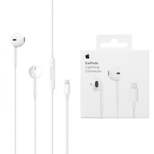 Casti cu Fir, Microfon si Mufa Lightning - Apple A1748 (MWTY3ZM/A) - White (BlisterÂ Packing) - Img 1